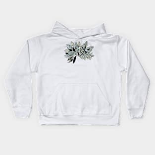 botanical sketch of leaves or flowers Kids Hoodie